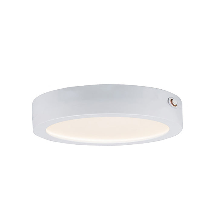 Wafer 7" RD LED Surface Mt 3000K w/Emergency Bk Up White / White