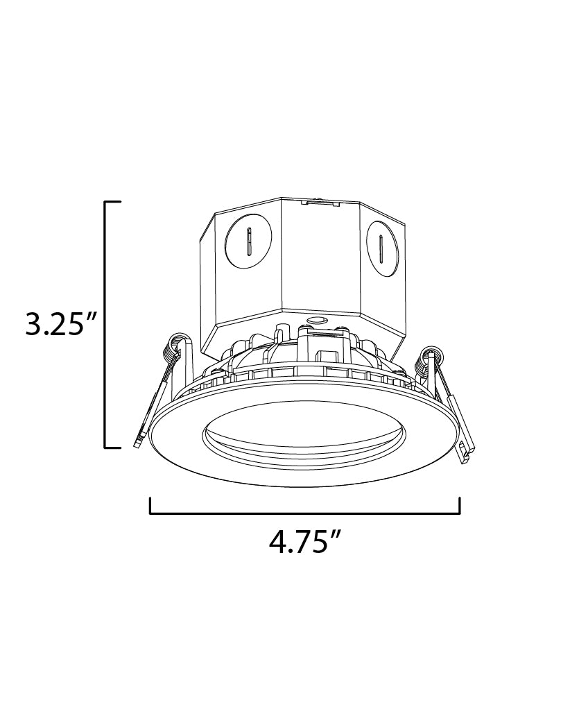 Cove LED Recessed Downlight 4000K dimensions diagram