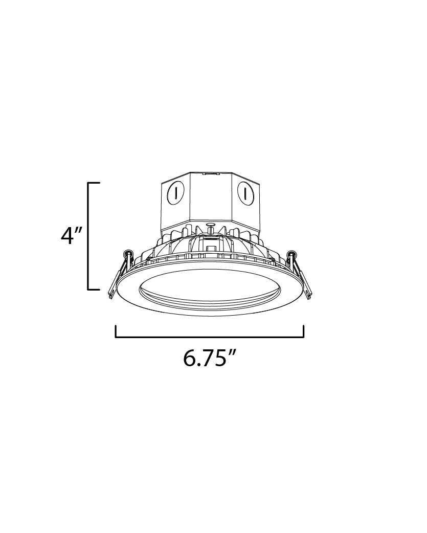 Cove LED Recessed Downlight dimensions diagram
