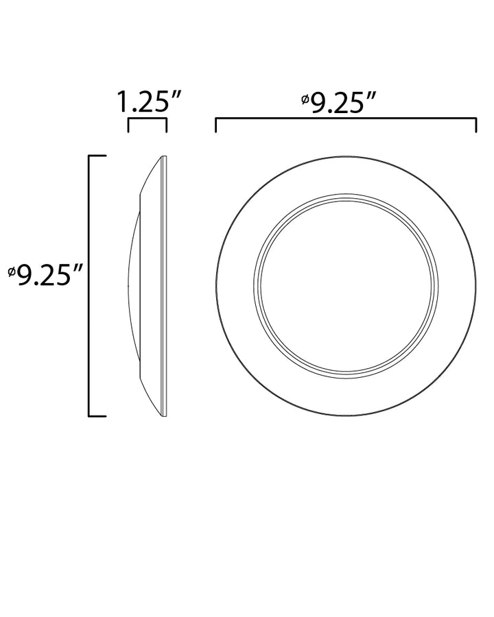 Diverse LED Flush Mount 4000K dimensions diagram