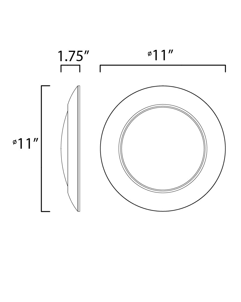 Diverse LED Flush Mount Non-T24 dimensions diagram