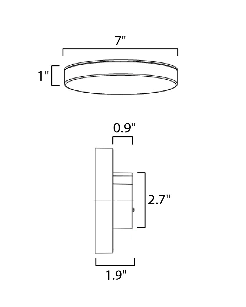 Trim RD LED Surface Mount 0-10V Dim dimensions diagram