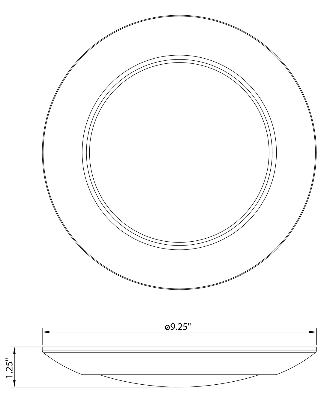 Diverse LED Flush Mount 3000K dimensions diagram