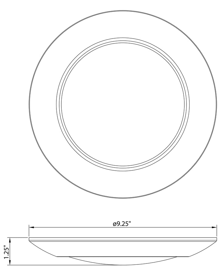 Diverse LED Flush Mount 3000K dimensions diagram