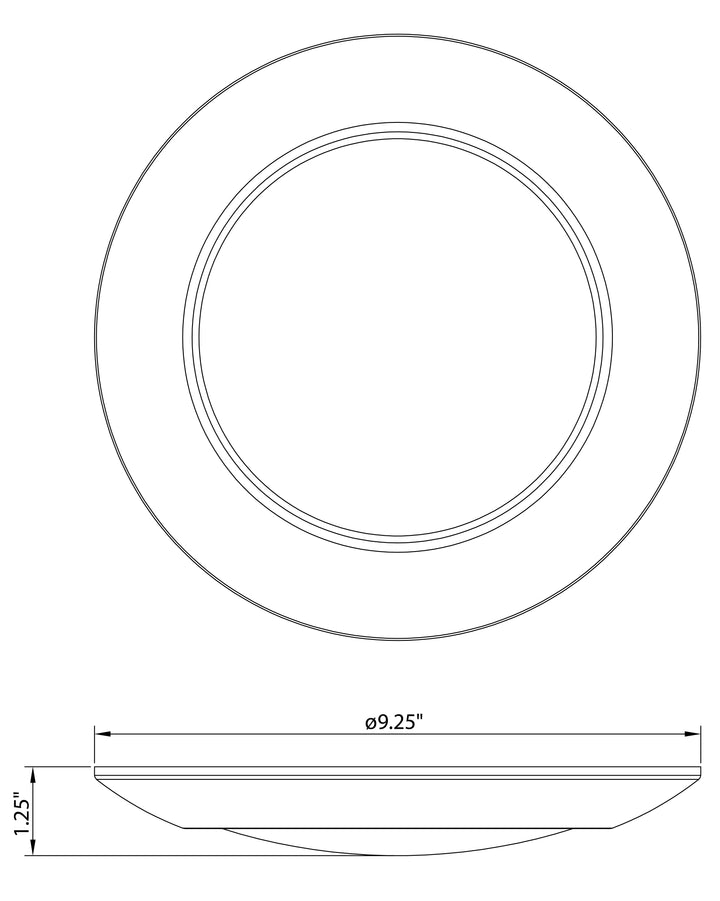 Diverse LED Flush Mount 5CCT dimensions diagram