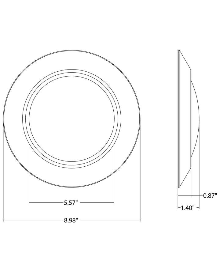 Diverse LED Flush Mount 3000K dimensions diagram