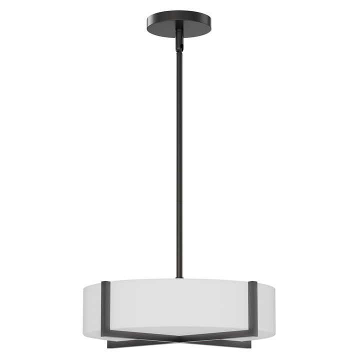Dexter 15" LED Flush Mount/ Pendant Convertibie White / Black