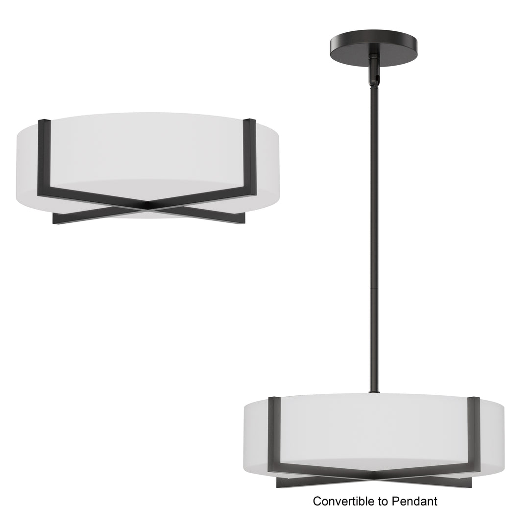 Dexter 15" LED Flush Mount/ Pendant Convertibie White / Black alternate view