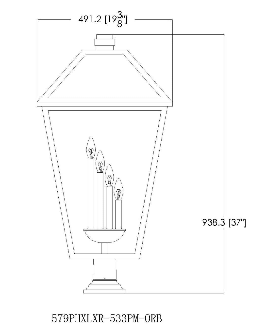 Talbot - 4 Light Outdoor Pier Mount Light