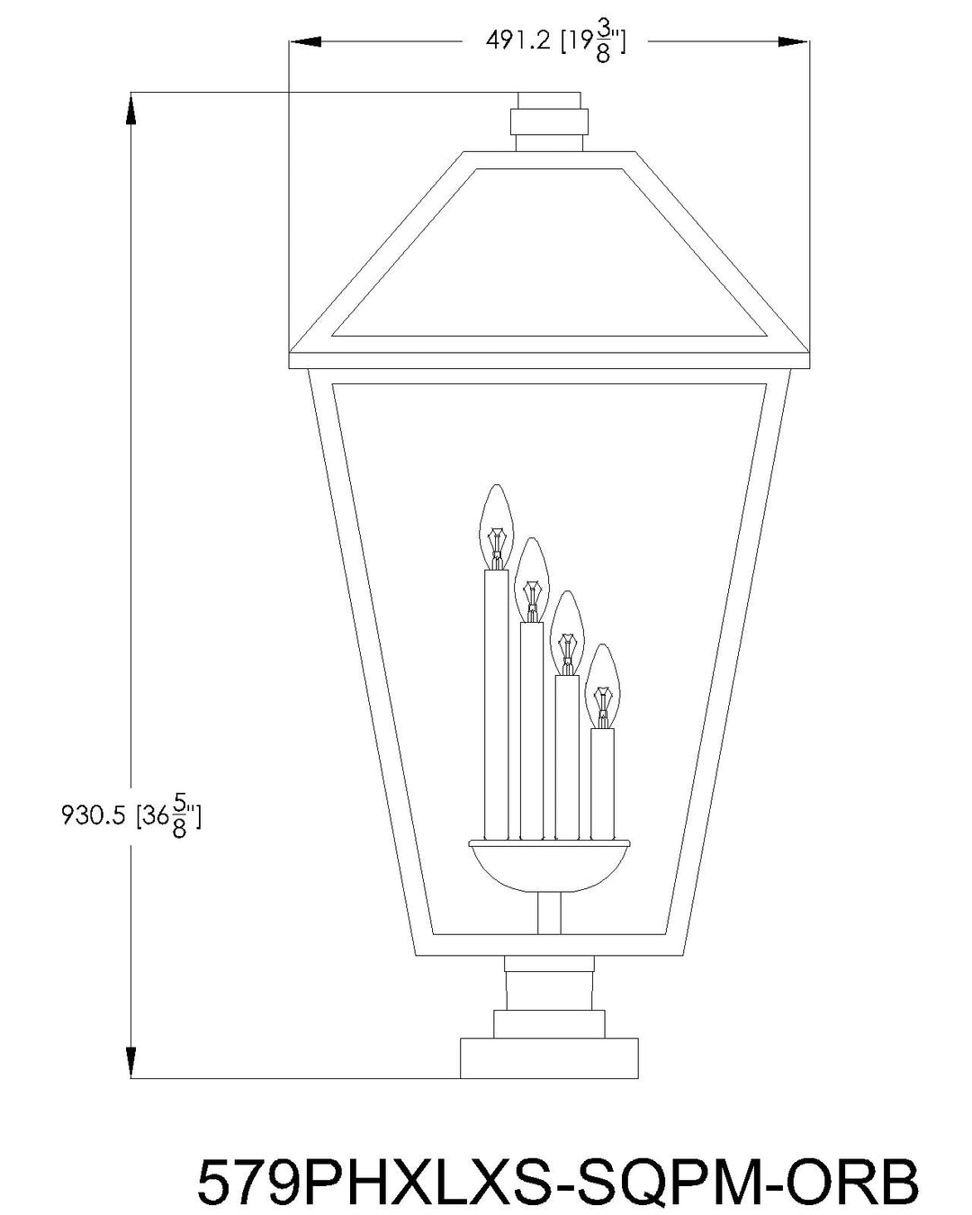 Talbot - 4 Light Outdoor Pier Mount Light (579PHXLXS-SQPM)