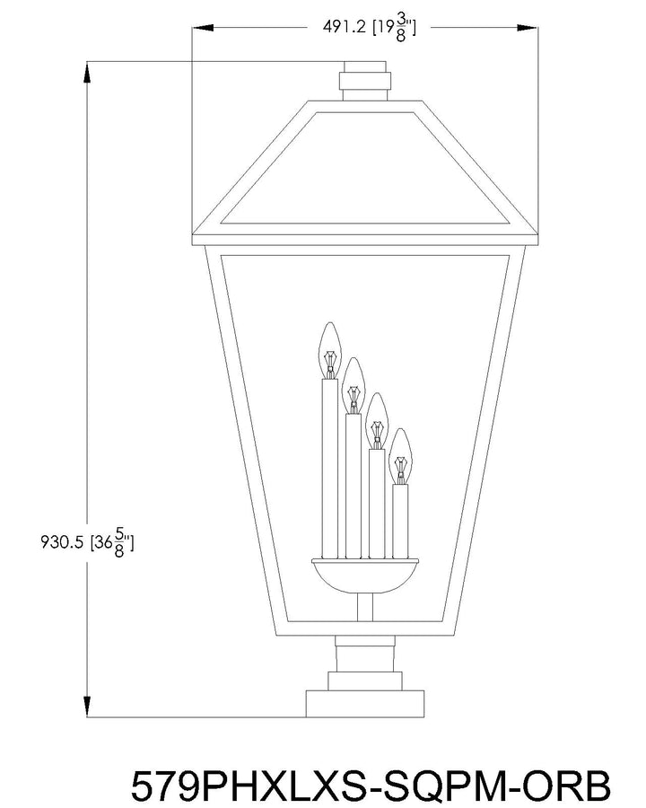 Talbot - 4 Light Outdoor Pier Mount Light (579PHXLXS-SQPM)