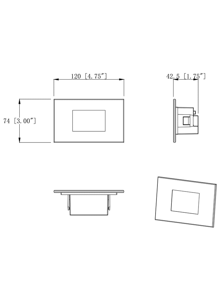 Path Glass Step Light - 3CCT dimensions diagram