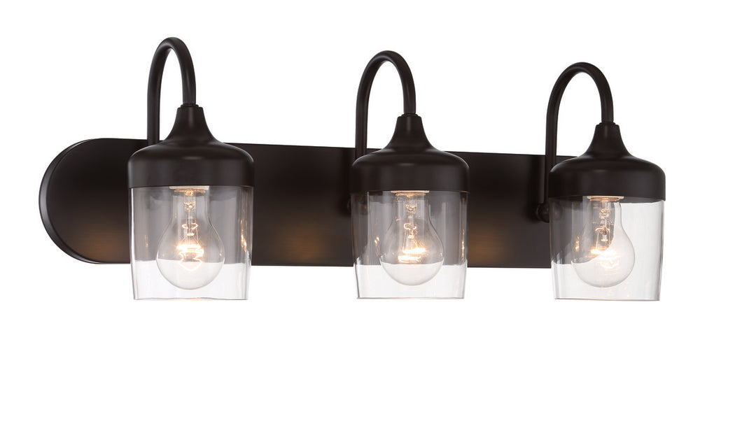 Wrenn Vanity Light in Flat Black by Craftmade