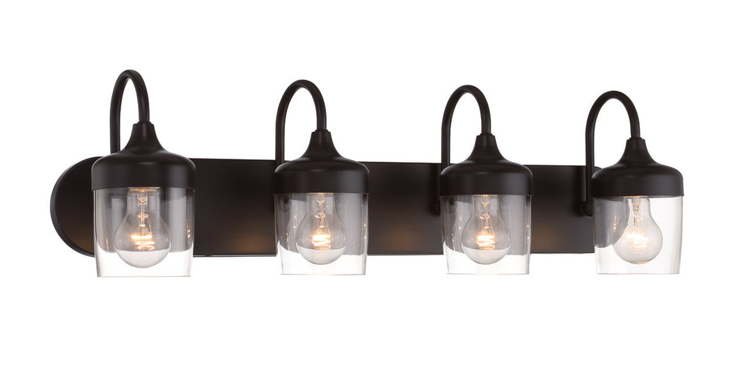 Wrenn Vanity Light in Flat Black by Craftmade