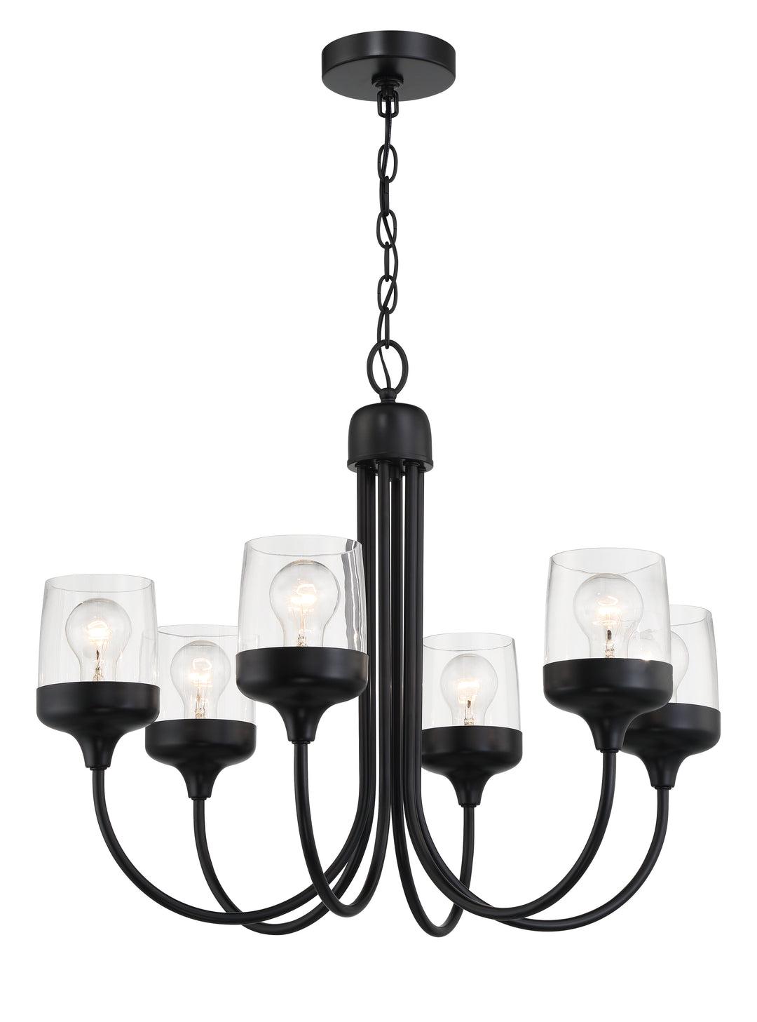 Wrenn Chandelier in Flat Black by Craftmade