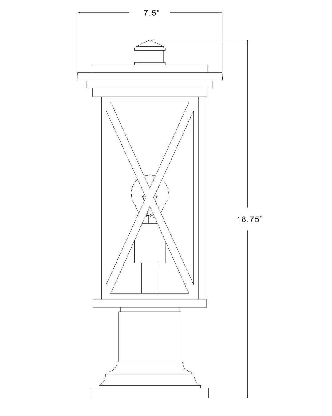 Brookside - 1 Light Outdoor Pier Mount Light