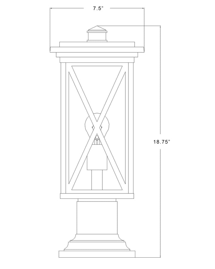 Brookside - 1 Light Outdoor Pier Mount Light