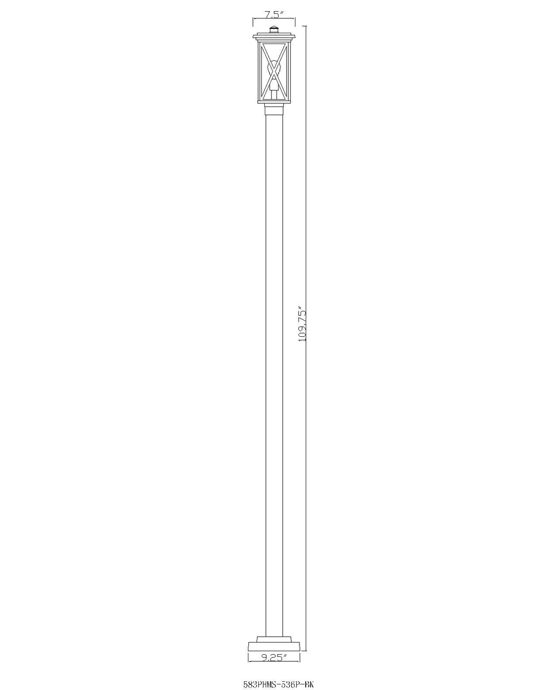 Brookside - 1 Light Outdoor Post Light (583PHMS-536P)