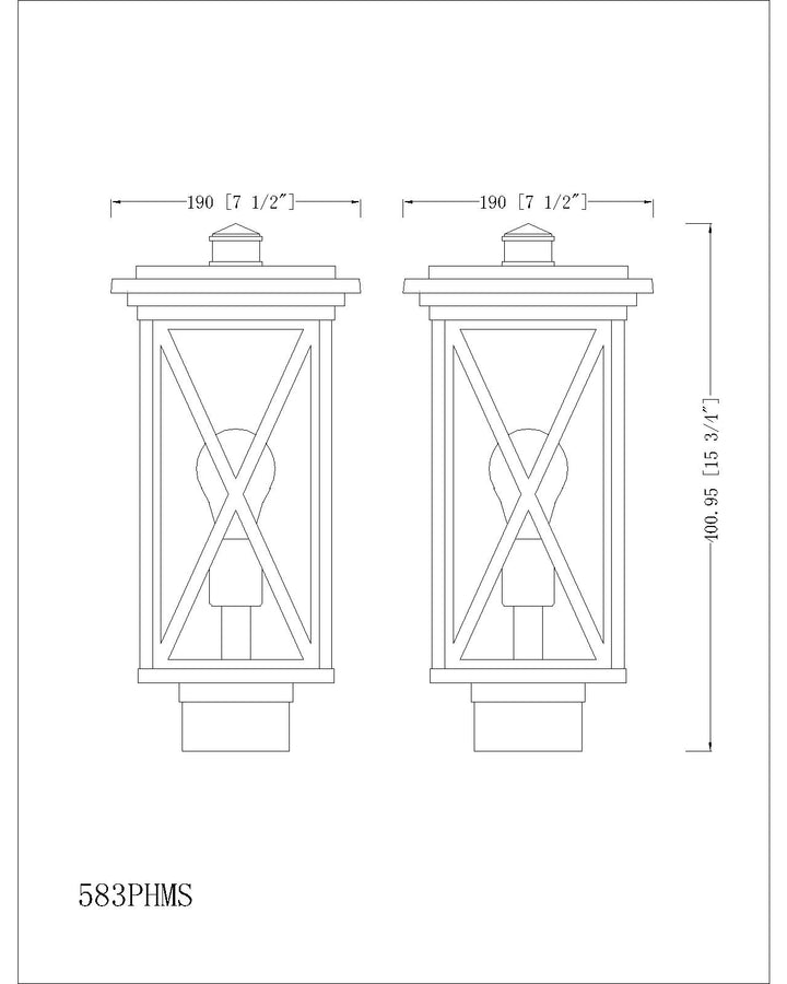 Brookside - 1 Light Outdoor Post Light