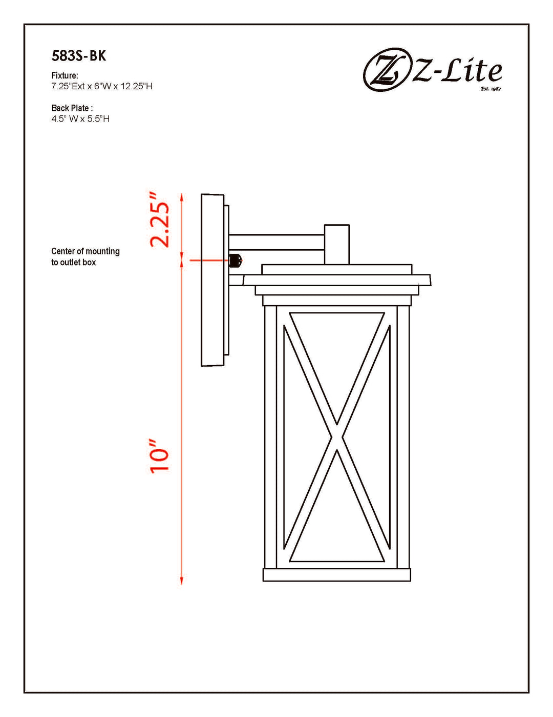 Brookside - 1 Light Outdoor Wall Light