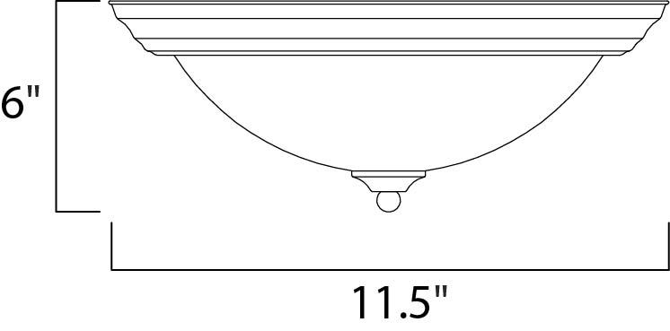 Essentials Flush Mount dimensions diagram