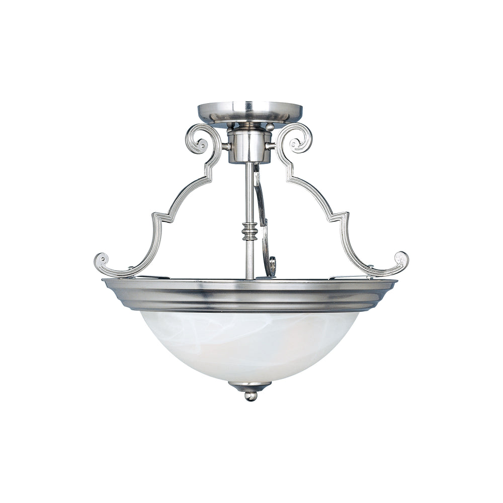 Essentials 2-Light Semi-Flush Mount Satin Nickel