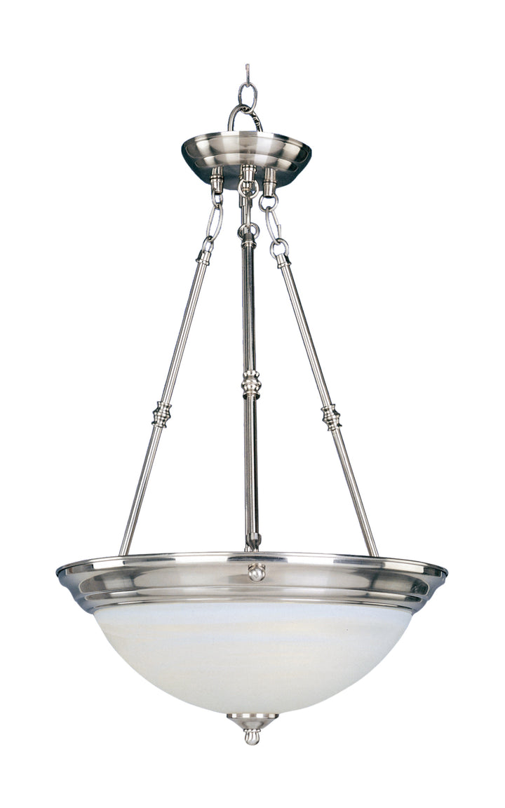 Essentials 3-Light Invert Bowl Pendant Satin Nickel