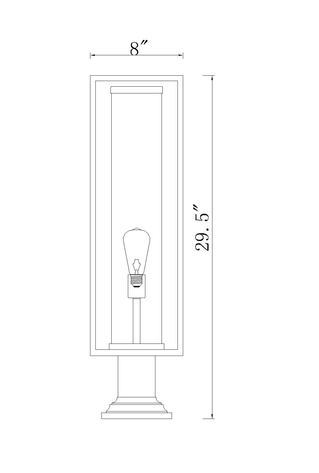 Dunbroch - 1 Light Outdoor Pier Mount Light