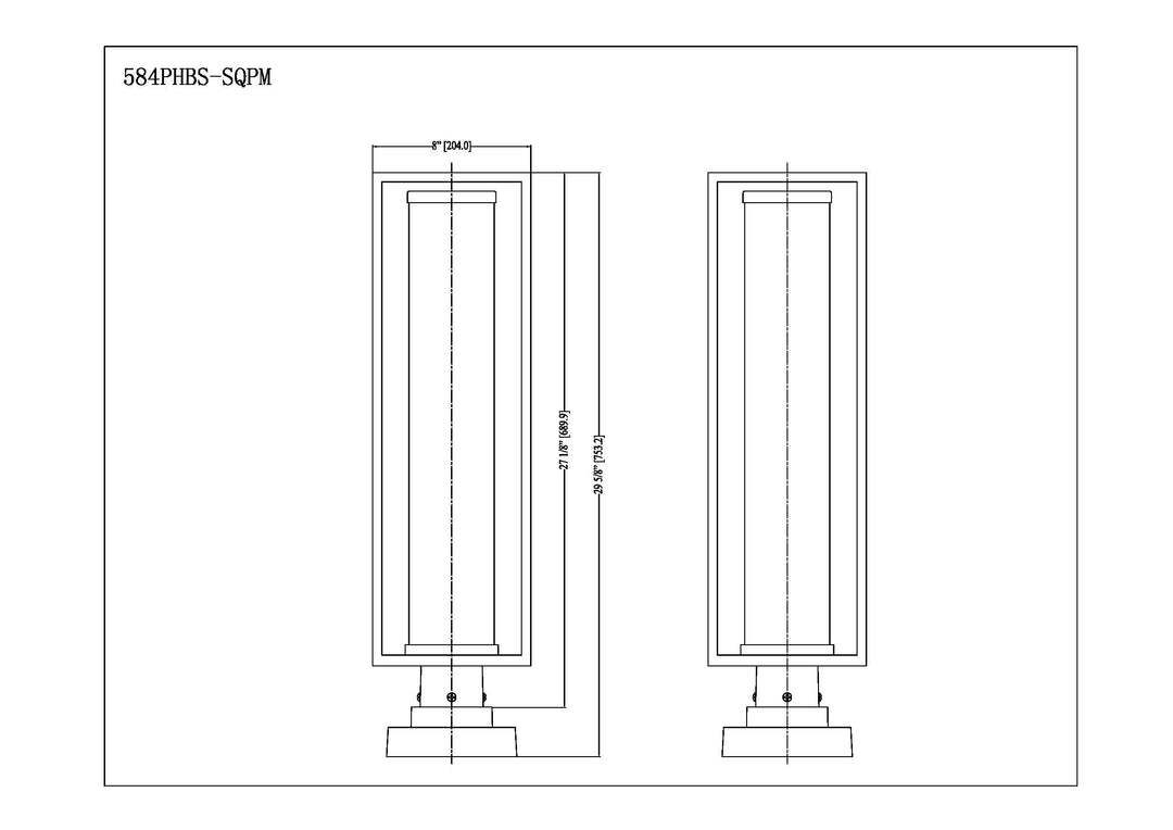 Dunbroch - 1 Light Outdoor Pier Mount Light (584PHBS-SQPM)