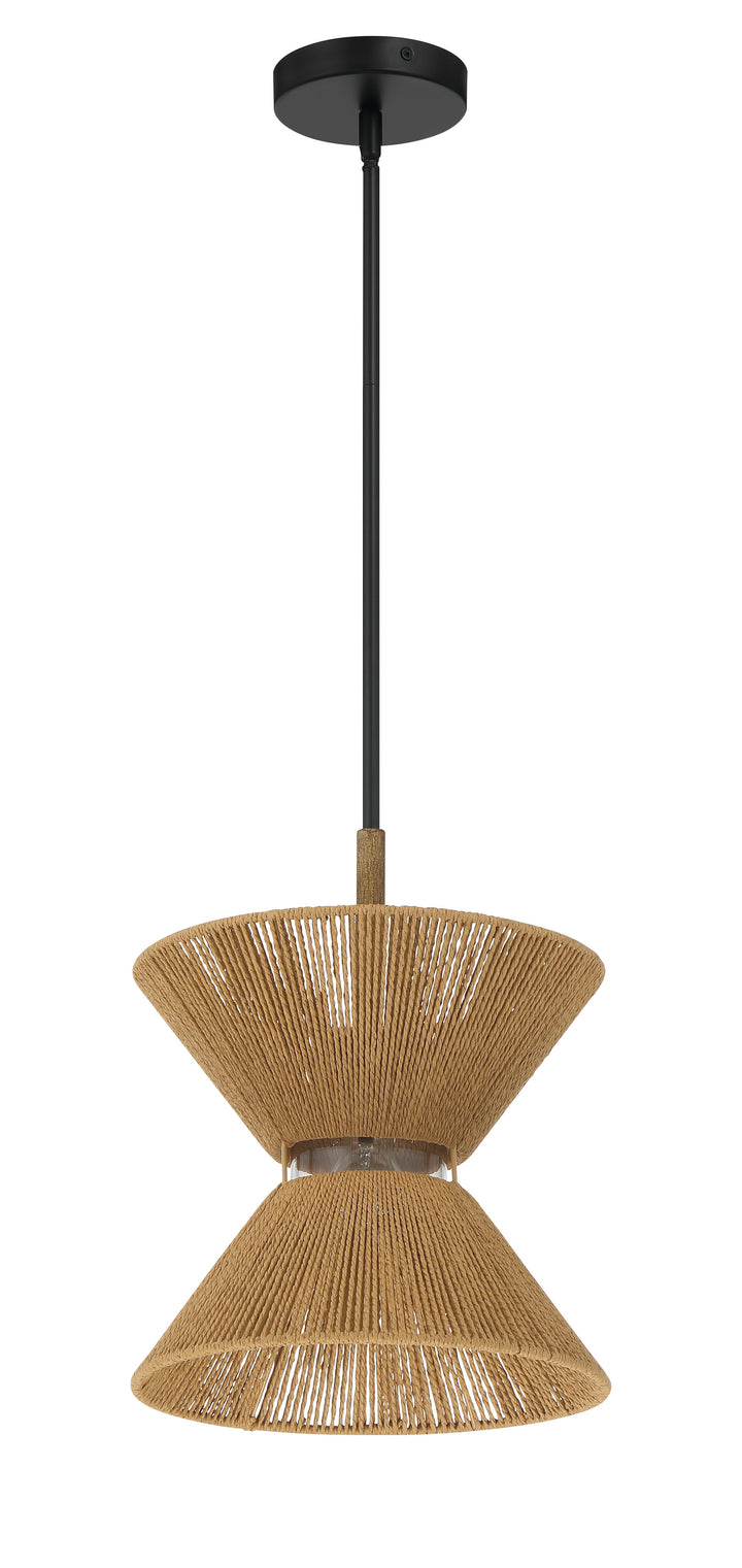 Serena Pendant in Flat Black/Walnut by Craftmade