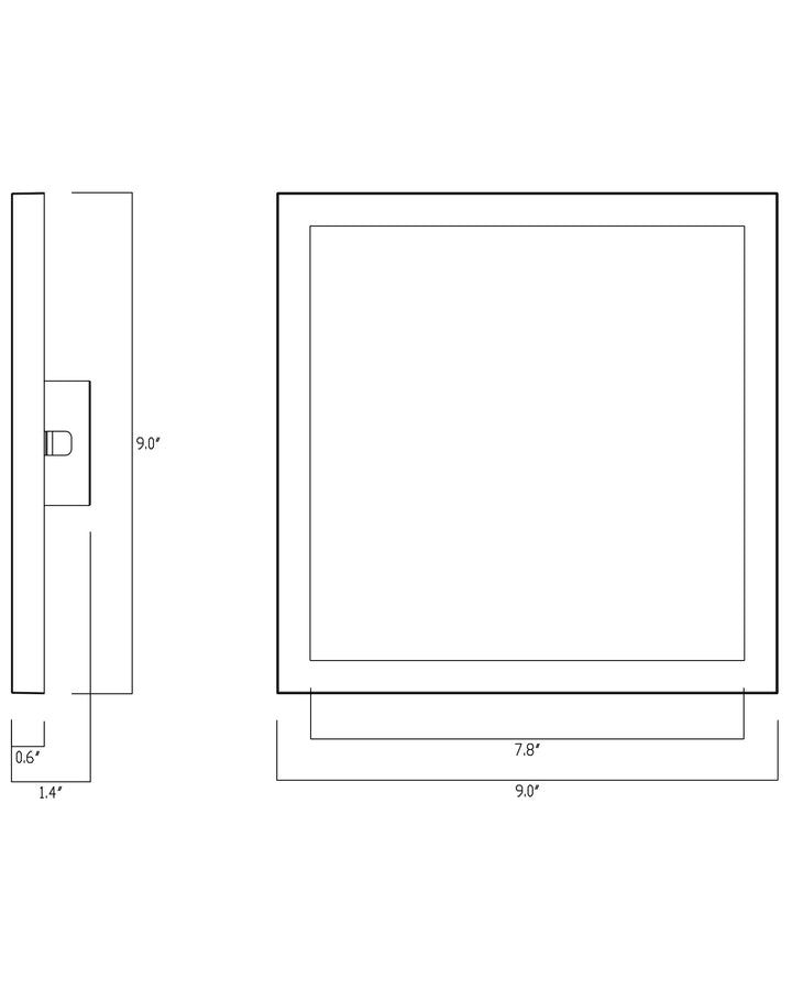 Wafer SQ LED Surface Mount dimensions diagram