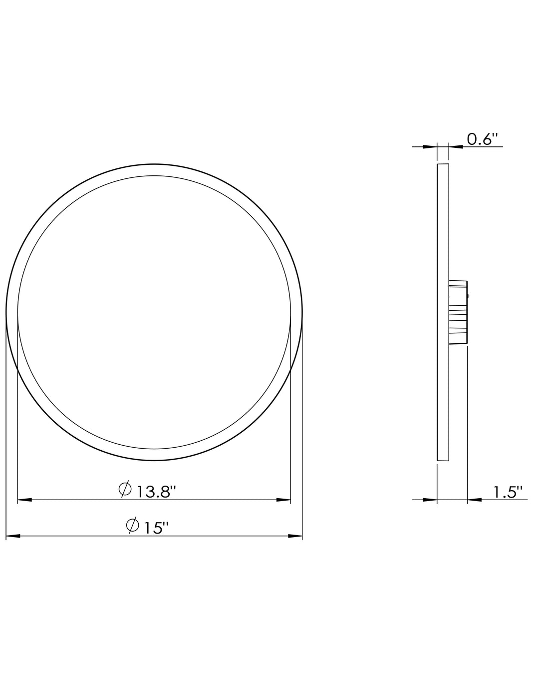 Wafer RD LED Surface Mount 4000K dimensions diagram