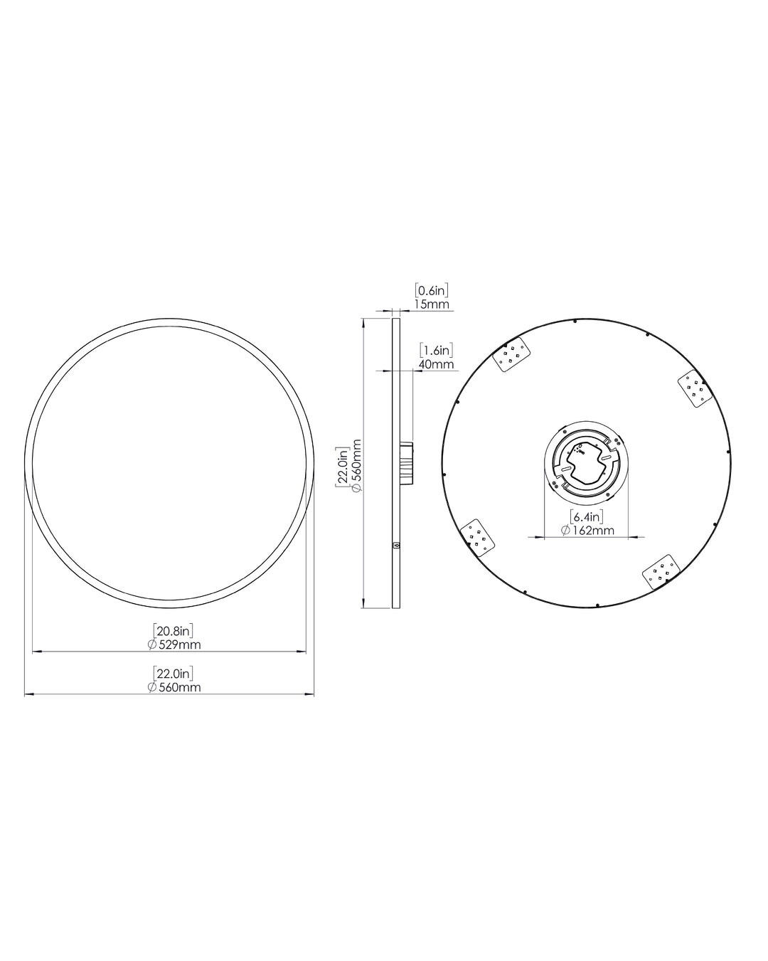 Wafer RD LED Surface Mount 4000K dimensions diagram