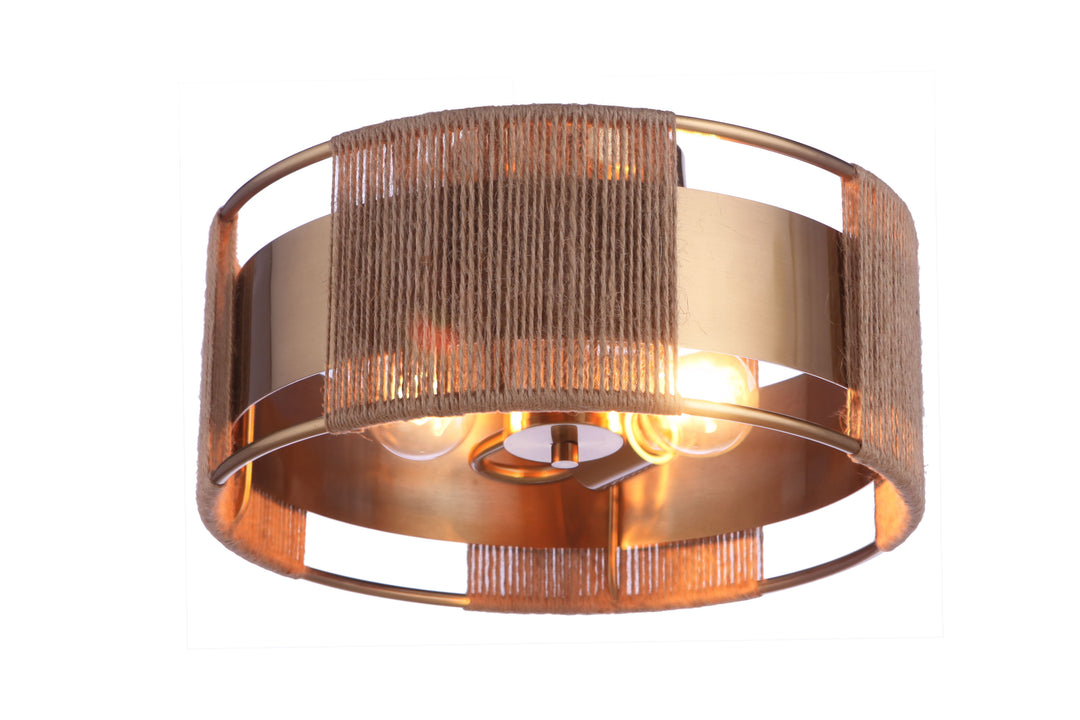 Kensey 2-Light Semi-Flush Mount in Satin Brass by Craftmade