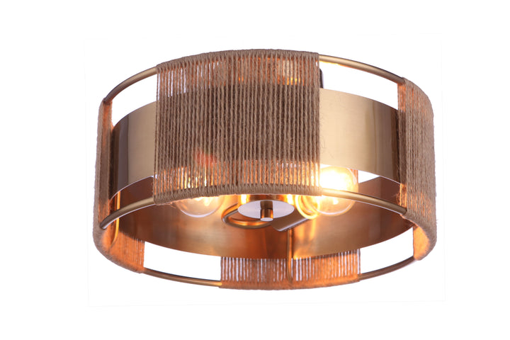 Kensey 2-Light Semi-Flush Mount in Satin Brass by Craftmade