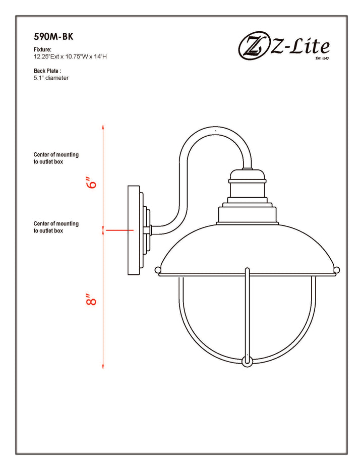 Ansel - 1 Light Outdoor Wall Light