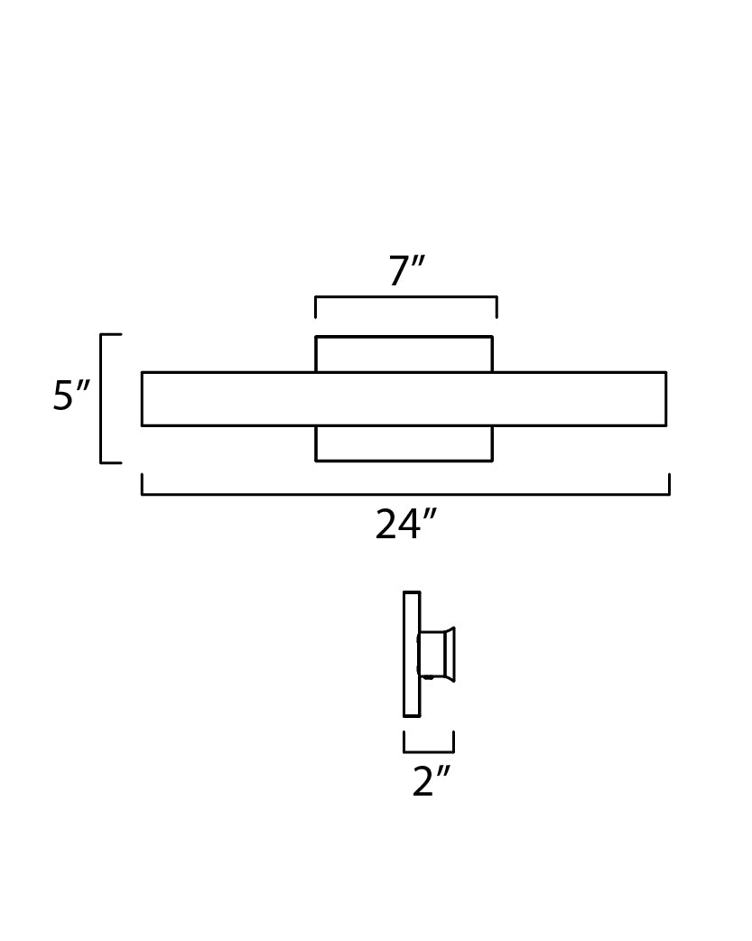 Vogue 5CCT LED Vanity dimensions diagram