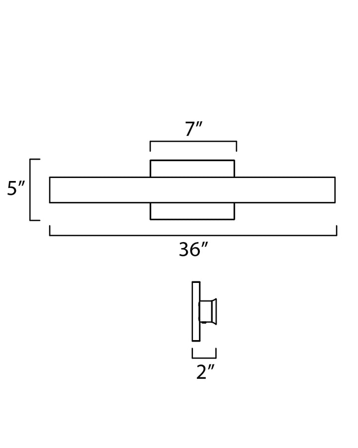 Vogue 5CCT LED Vanity dimensions diagram