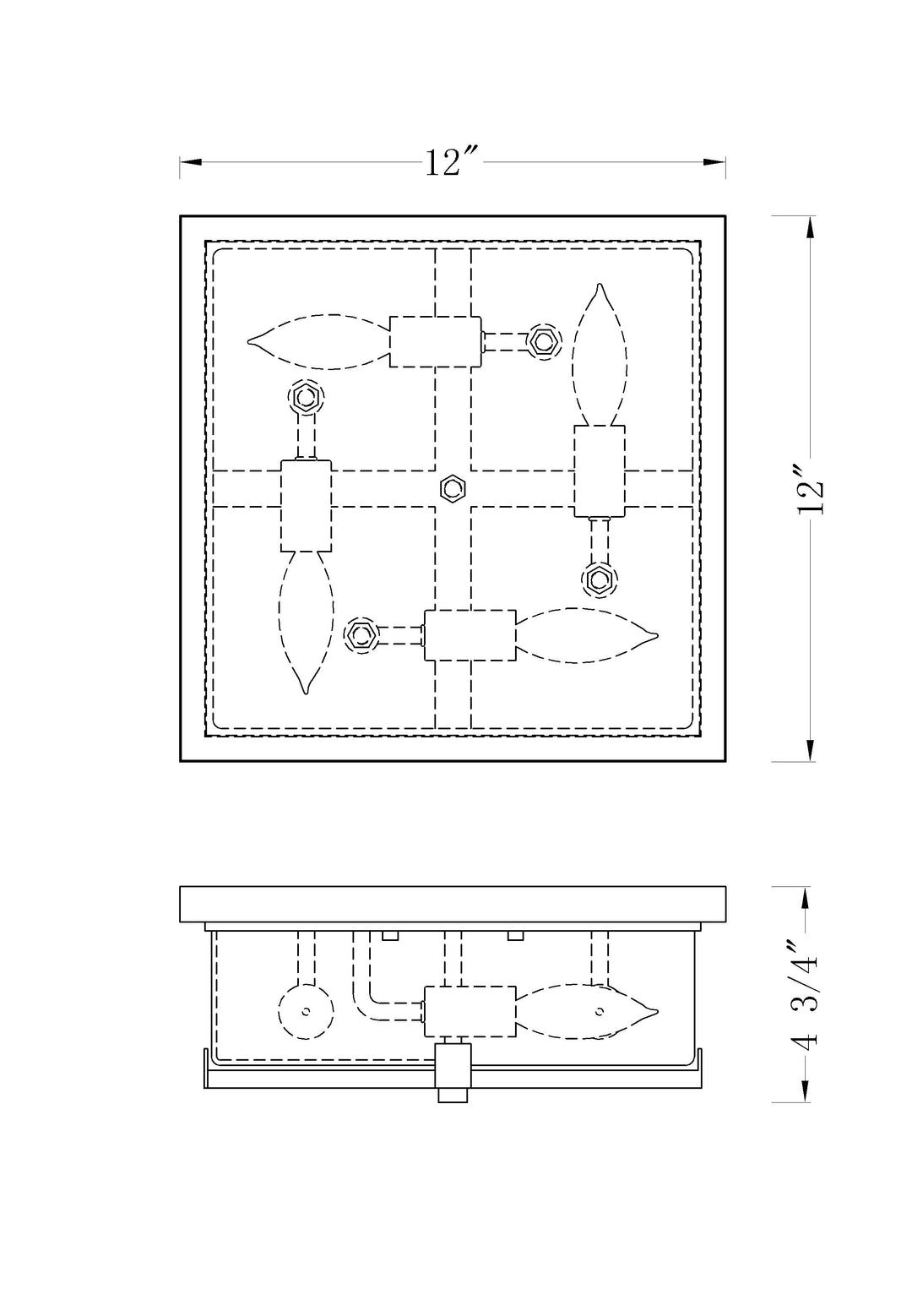 Sana - 4 Light Outdoor Flush Mount