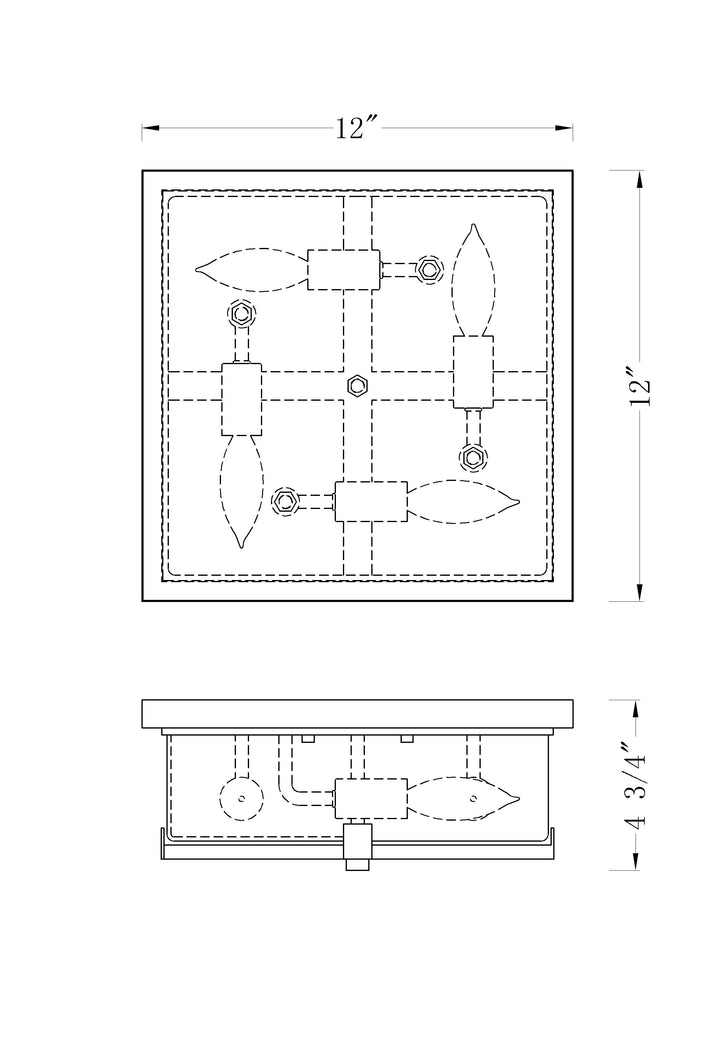 Sana - 4 Light Outdoor Flush Mount