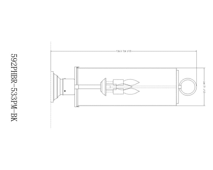 Sana - 3 Light Outdoor Pier Mount Light (592PHBR-533PM)