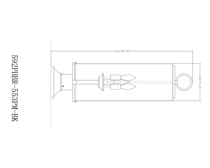 Sana - 3 Light Outdoor Pier Mount Light (592PHBR-553PM)