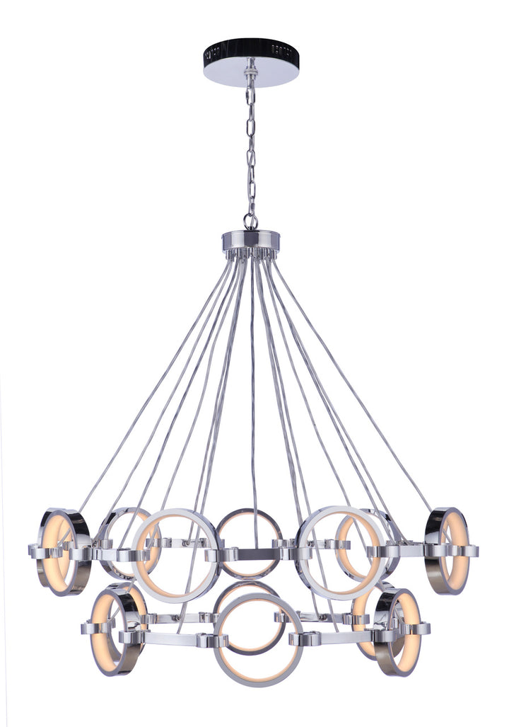 Context Ring Tier LED Chandelier in Chrome by Craftmade