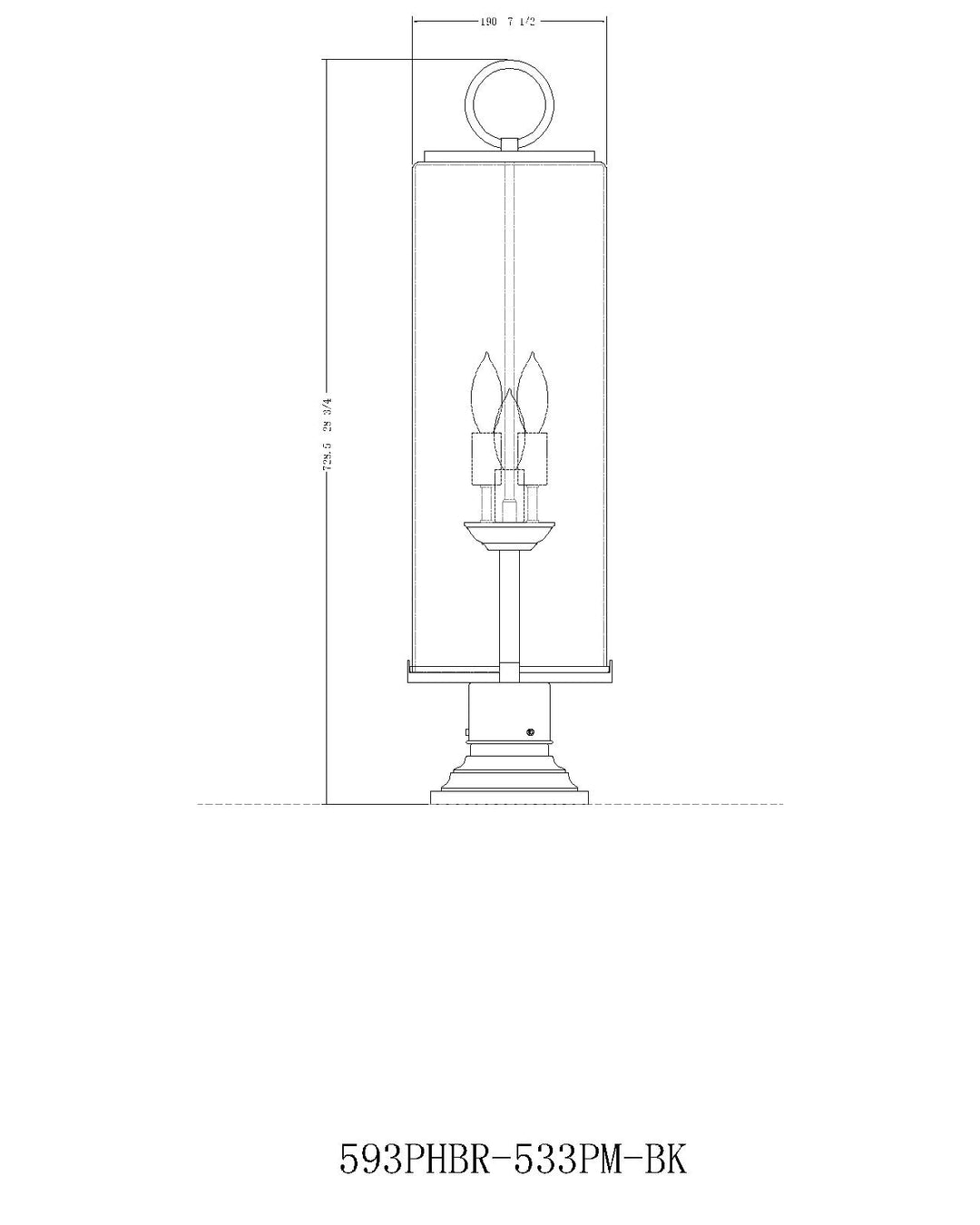 Sana - 3 Light Outdoor Pier Mount Light