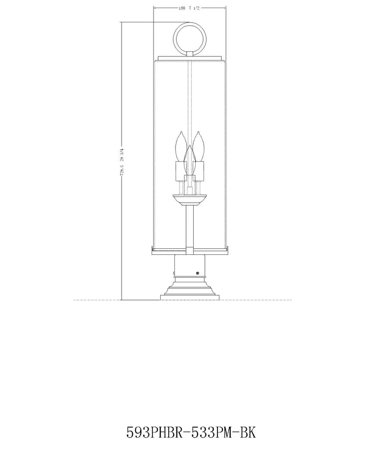 Sana - 3 Light Outdoor Pier Mount Light