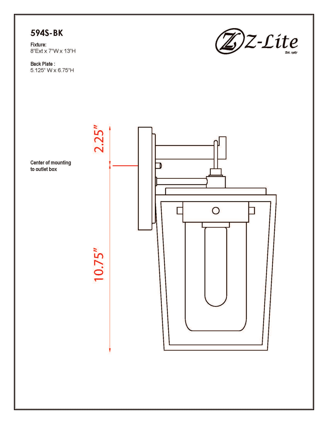Sheridan - 1 Light Outdoor Wall Light
