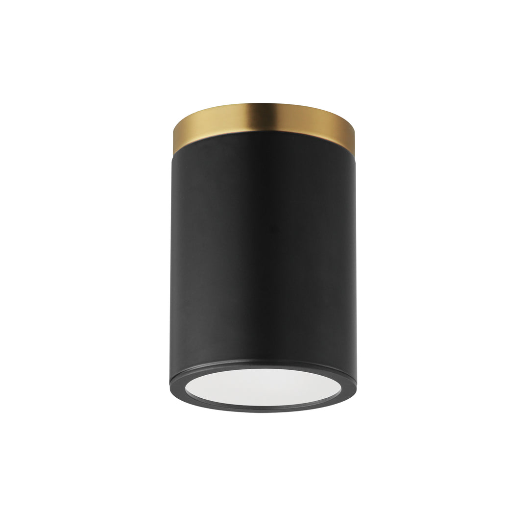 Dapper 1-Light Flush Mount White / Black / Antique Brass