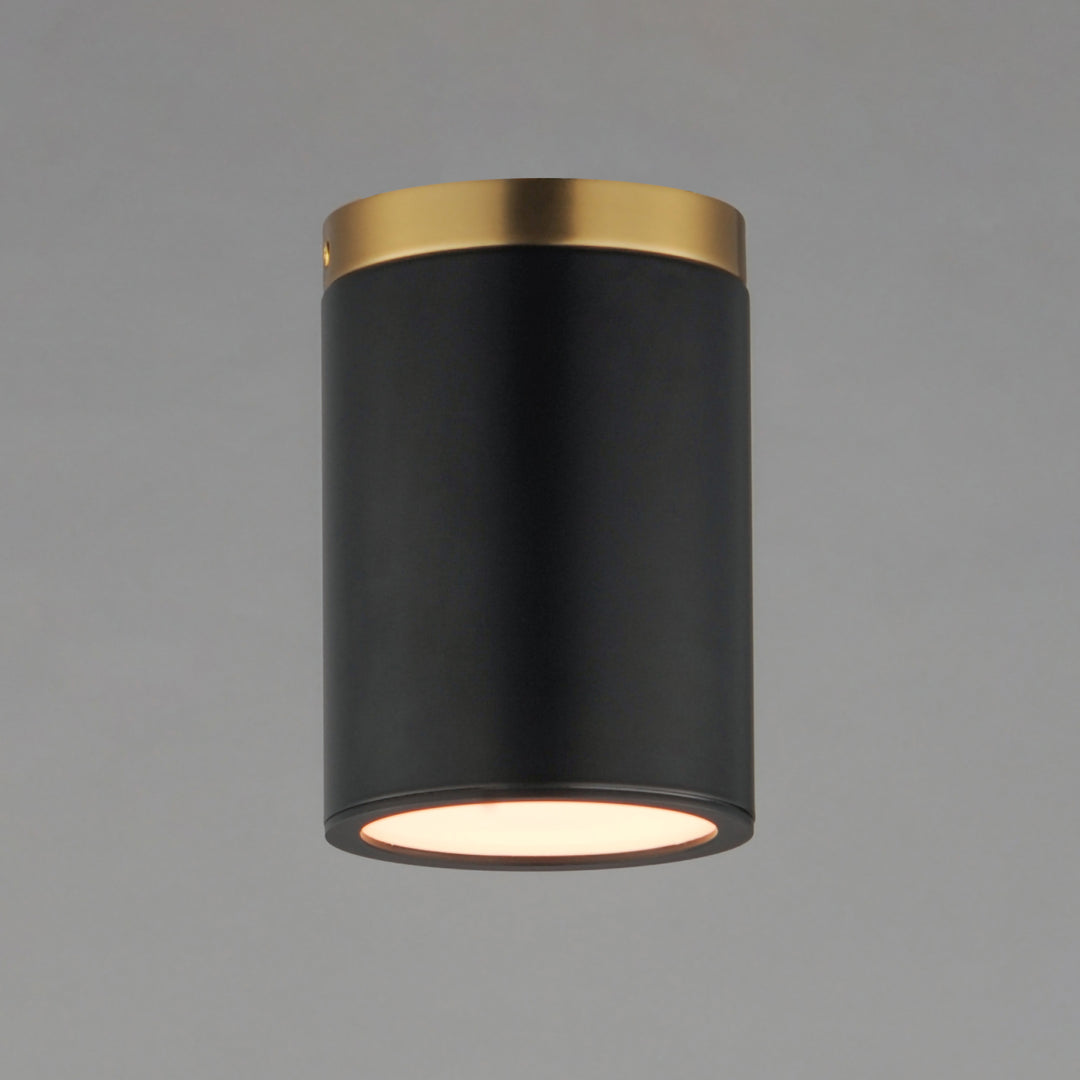 Dapper 1-Light Flush Mount White / Black / Antique Brass alternate view