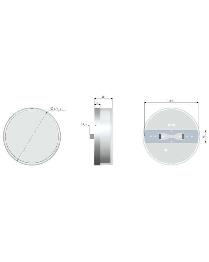 Edge LED Flush Mount dimensions diagram