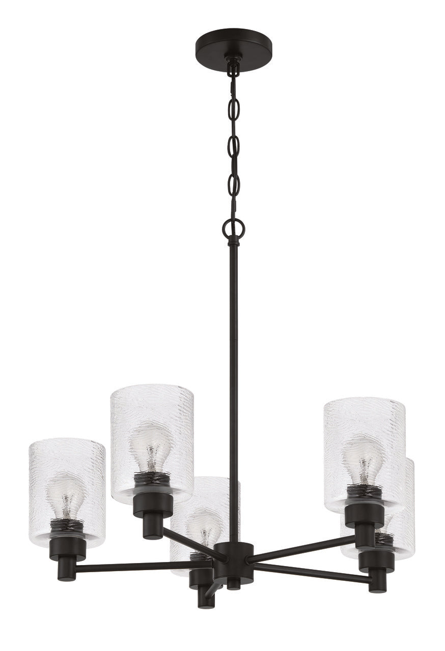 Lyndsey 5-Light Chandelier in Flat Black by Craftmade